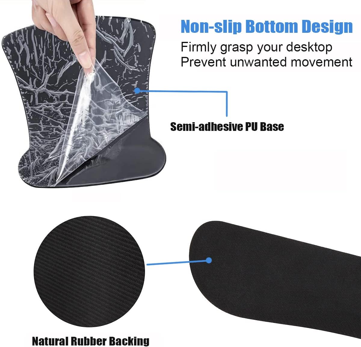 Juego de almohadilla ergonómica para mouse y reposamuñecas para teclado con posavasos, base de poliuretano antideslizante, fácil de escribir y