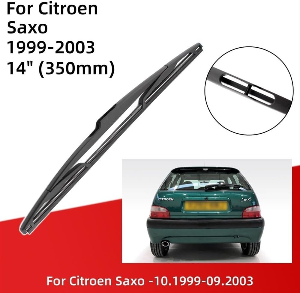 Compatible con Citroen Saxo 1999-2003 Escobillas limpiaparabrisas delanteras y traseras, accesorios de cortador, gancho J 1999 2000 2001 2002 2003