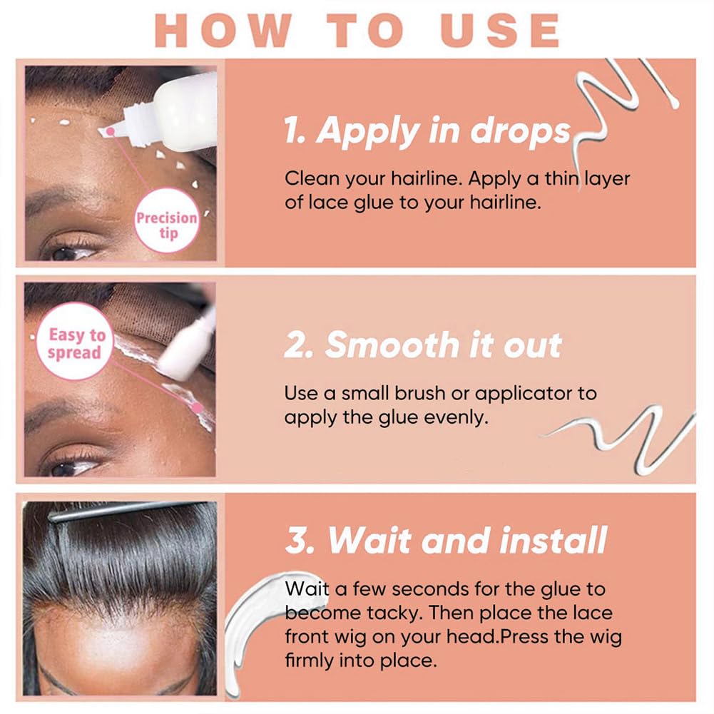Alipearl – Pegamento adhesivo para peluca, pegamento de adhesión invisible, adhesivo de repuesto para peluca de cabello, pegamento adhesivo de