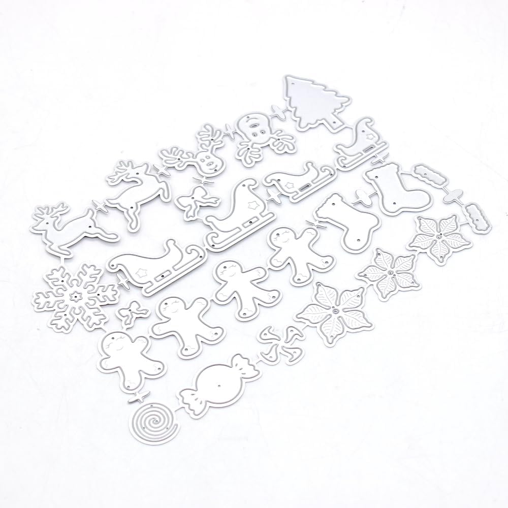 KSCRAFT Bandeja escalonada de Navidad para corte de metal, plantillas para álbumes de recortes, decoración en relieve, tarjeta de papel DIY