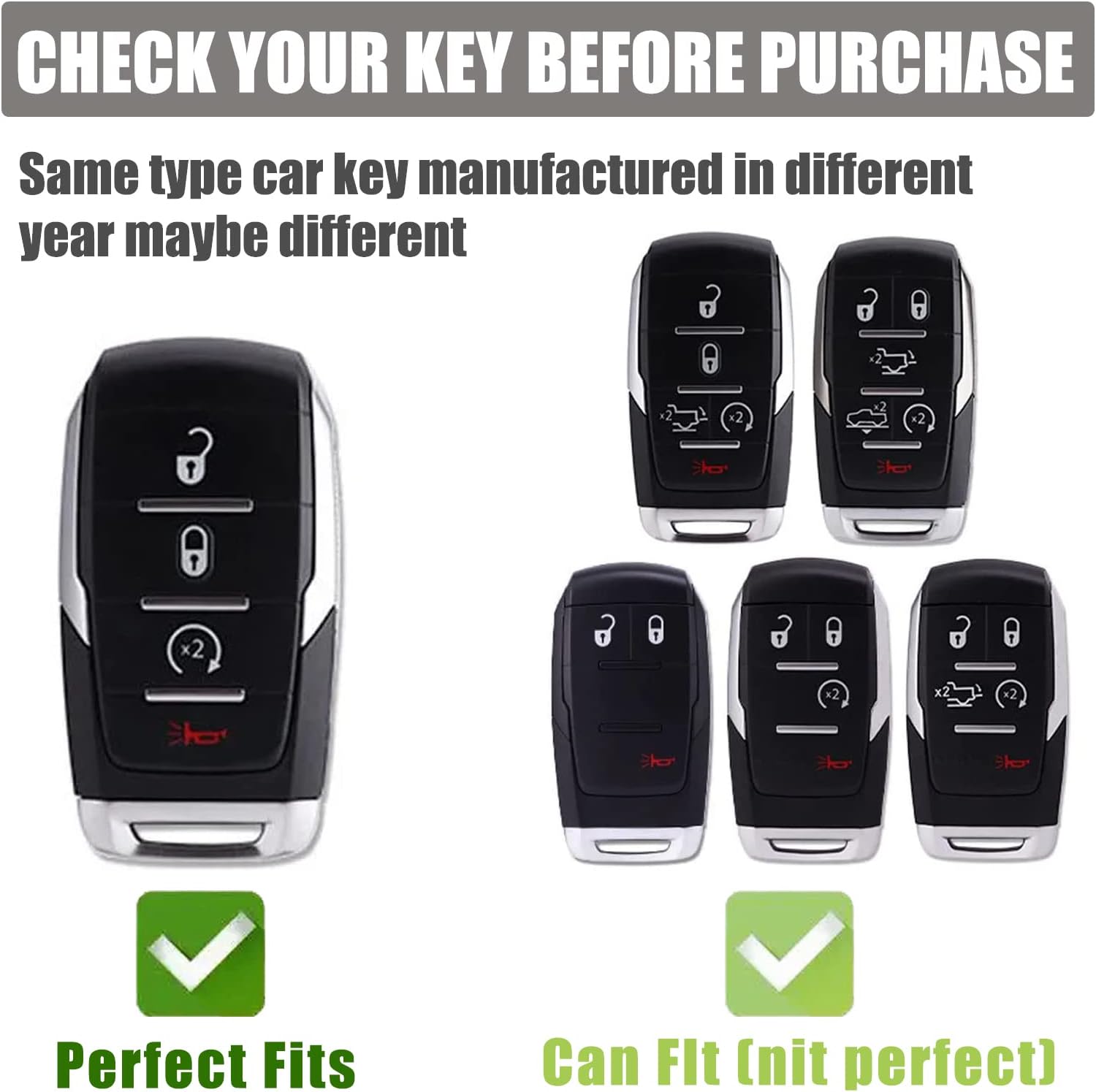 Gematay Funda protectora para llavero Dodge RAM con cordón para llavero, carcasa protectora de TPU suave compatible con Dodge RAM 1500 2500 3500
