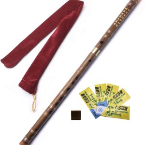 Jiayouy Flauta de bambú G Key Dizi Instrumento chino tradicional enchufable hecho a mano con membrana de bambú y bolsa de terciopelo Jiayouy Flauta de bambú G Key Dizi Instrumento chino tradicional enchufable hecho a mano con membrana de bambú y bolsa de terciopelo