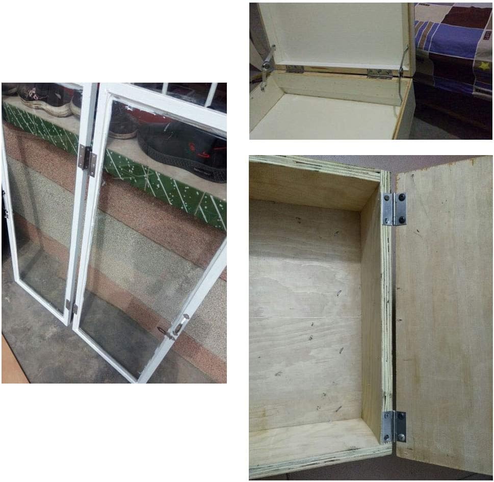 TamBee 20 bisagras plegables de 1.7 pulgadas para armario, armario, puerta, muebles para el hogar, acero inoxidable, tono plateado, 20 unidades