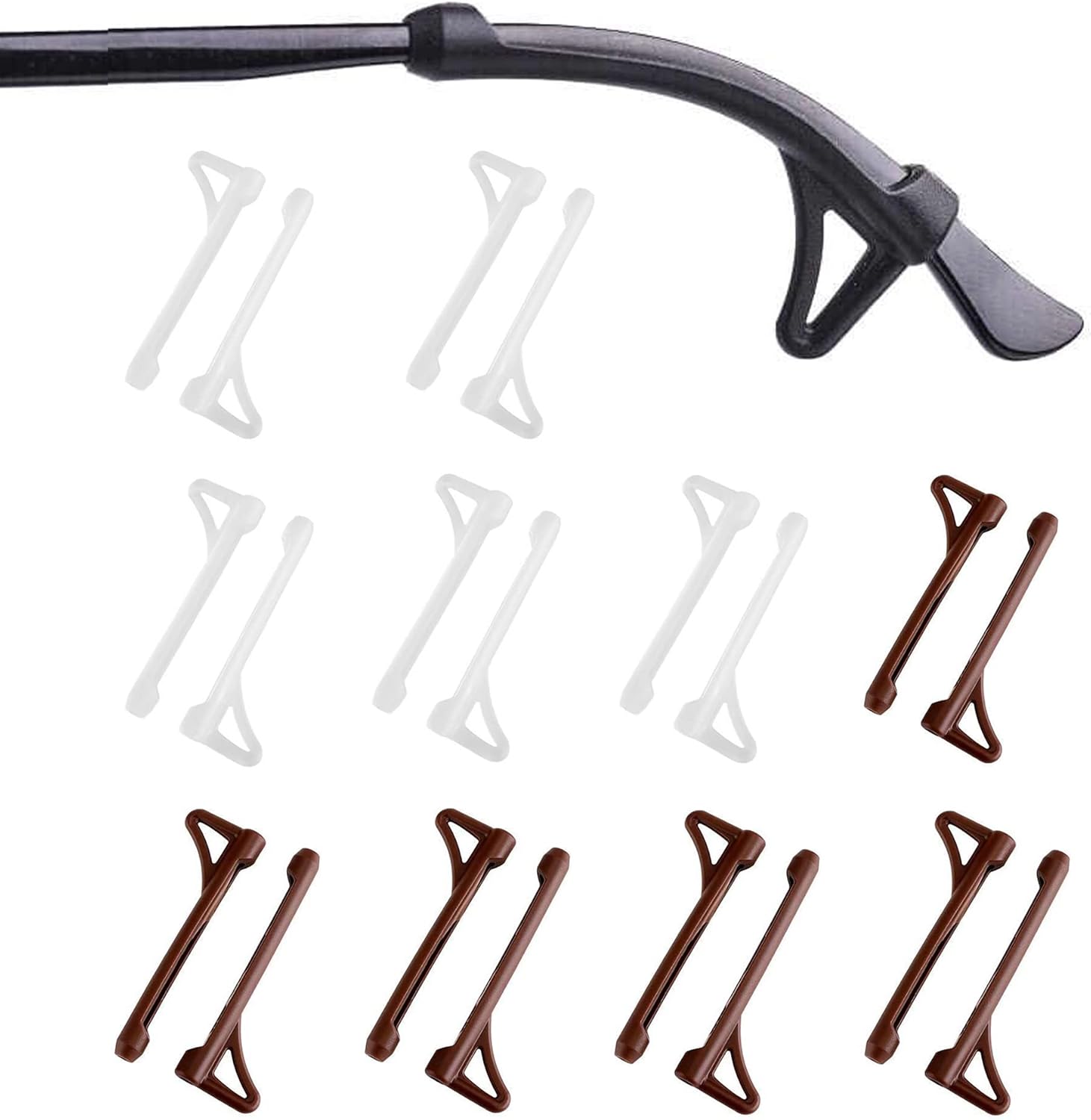 Almohadillas para gafas con gancho, agarres antideslizantes de silicona para las patillas para gafas, ganchos para las orejas, retenedores de gafas,