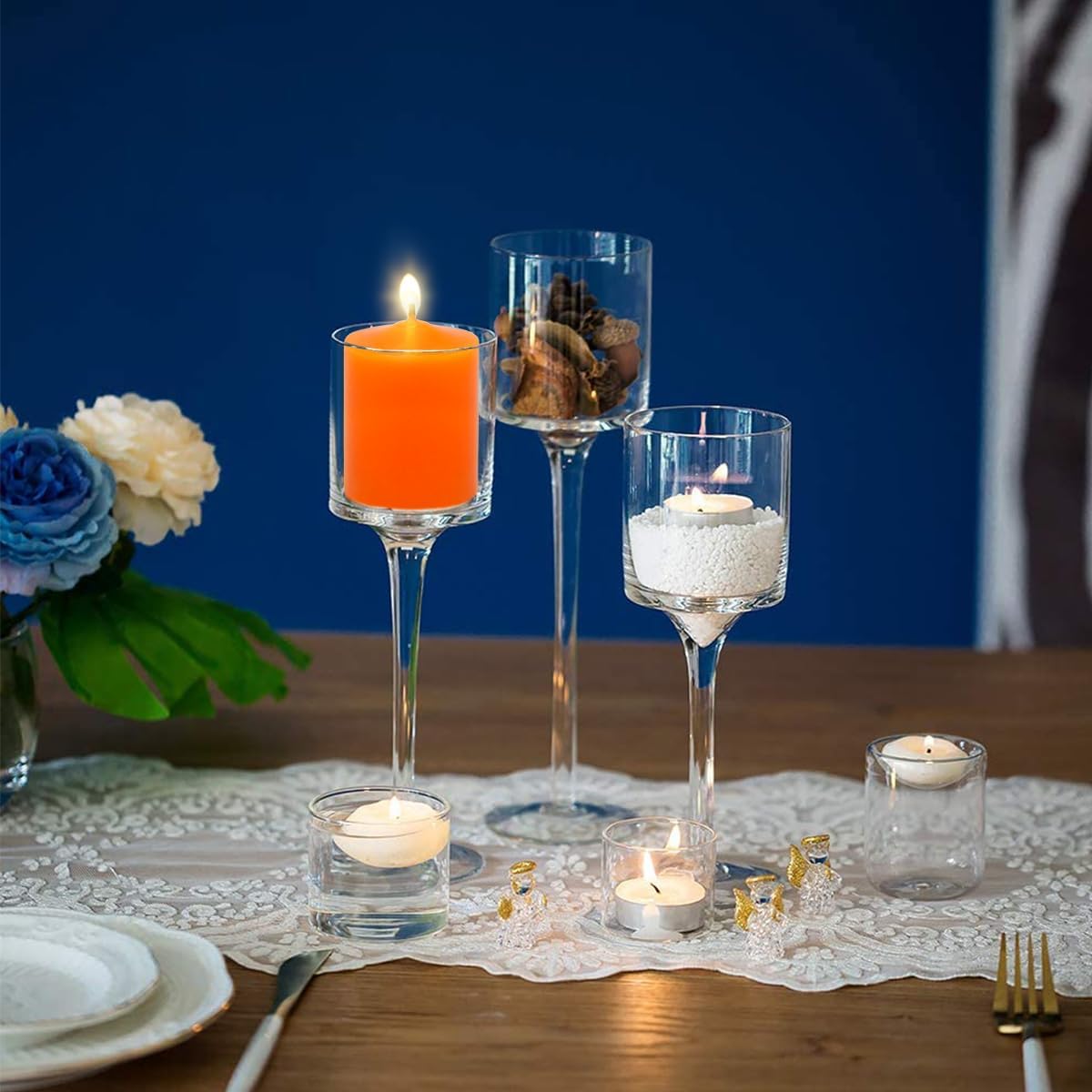 Velas votivas naranjas de 12 horas, velas de cera sin perfume de 2.0 pulgadas para bodas, fiestas, vacaciones y hogar, 24 paquetes