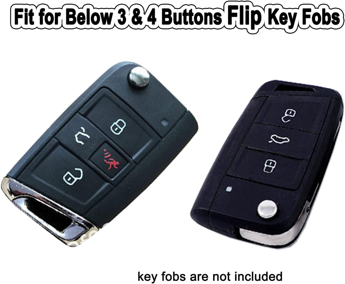Funda para llavero Volkswagen de protección completa TPU suave para llave inteligente, compatible con VW 2016-2017 Golf Polo GTI 2018 2019 Tiguan