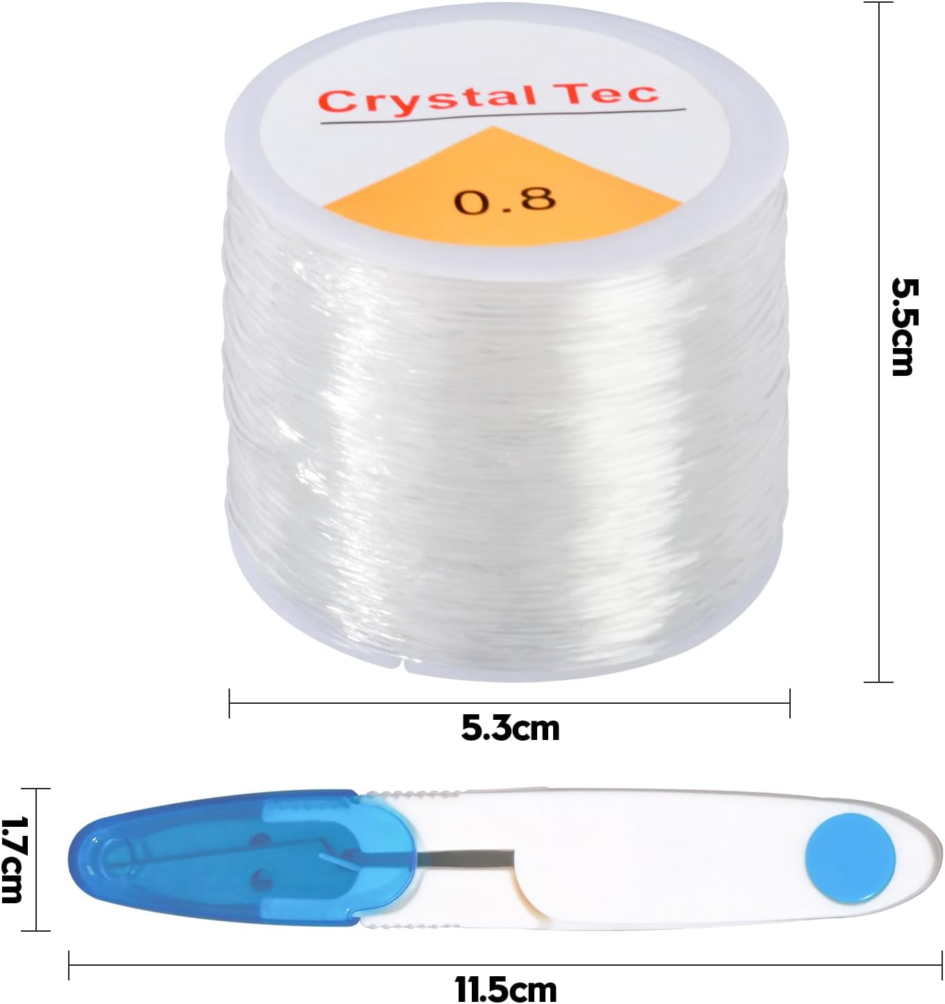 Cuerda de cuentas de arcilla, 0.031 in* 200M cuerda elástica transparente para pulseras, cuentas y fabricación de joyas, cuerda elástica para