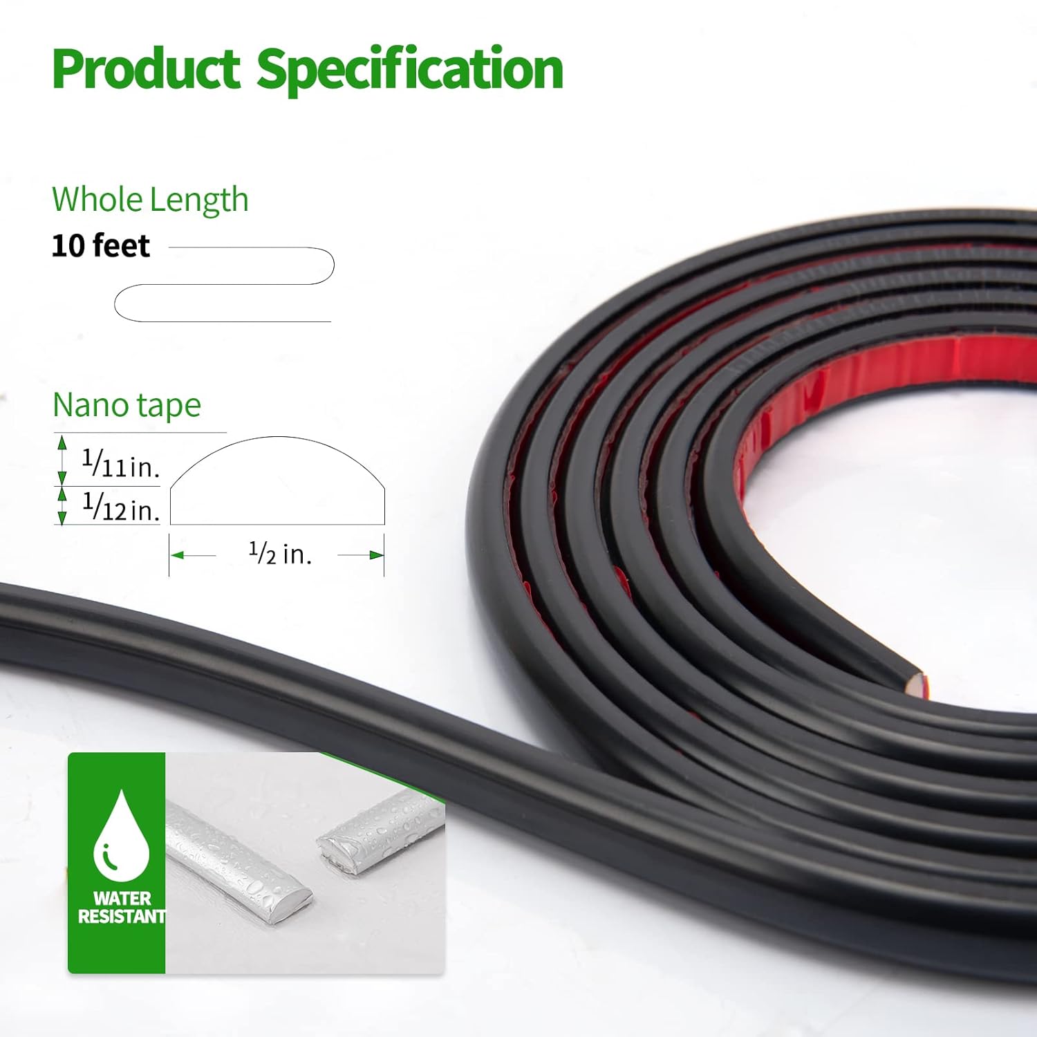 LONGKING Moldura para despegar y pegar de 10 pies, moldura para paredes, bordes, bordes, azulejos contra salpicaduras, borde flexible y