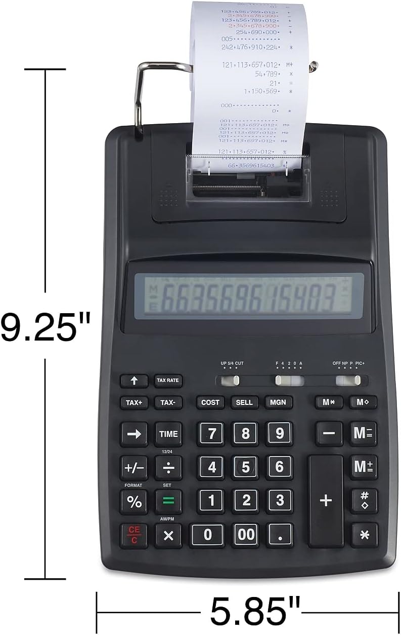 Tru Red Tr44780 Tr44780 Calculadora de impresión de escritorio de 12 dígitos, color negro