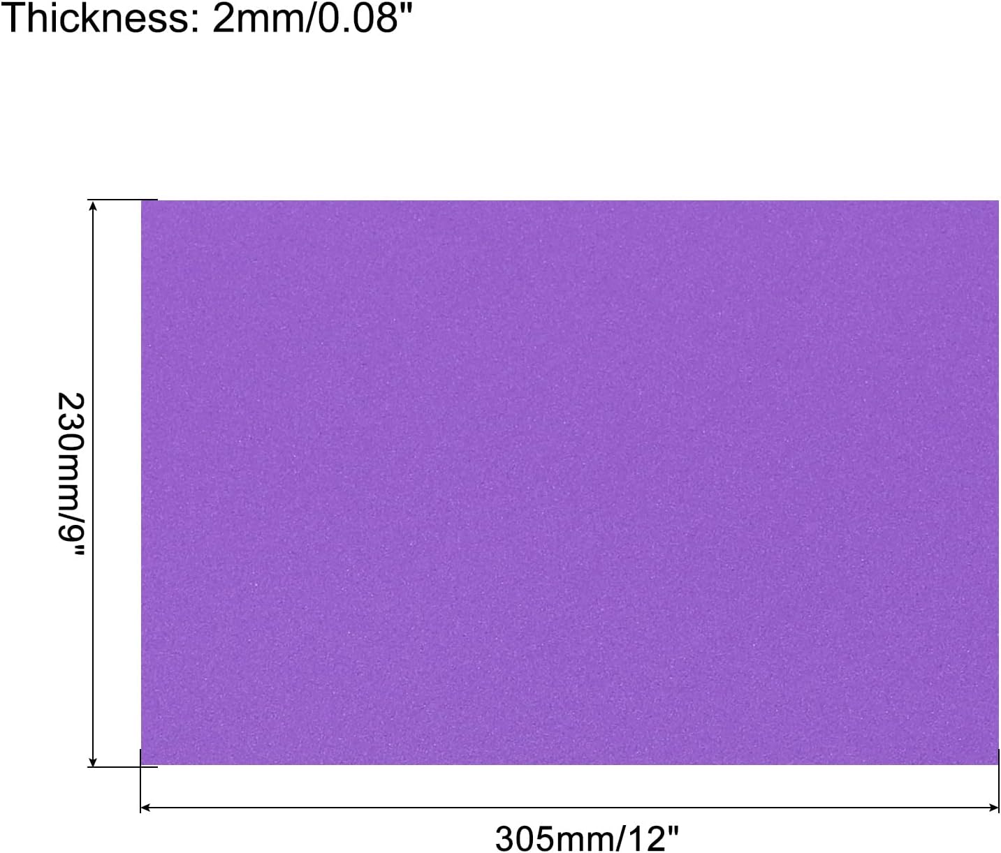 uxcell Hojas de espuma EVA moradas, 12 x 9 pulgadas, 0.079 in de grosor para manualidades, paquete de 12