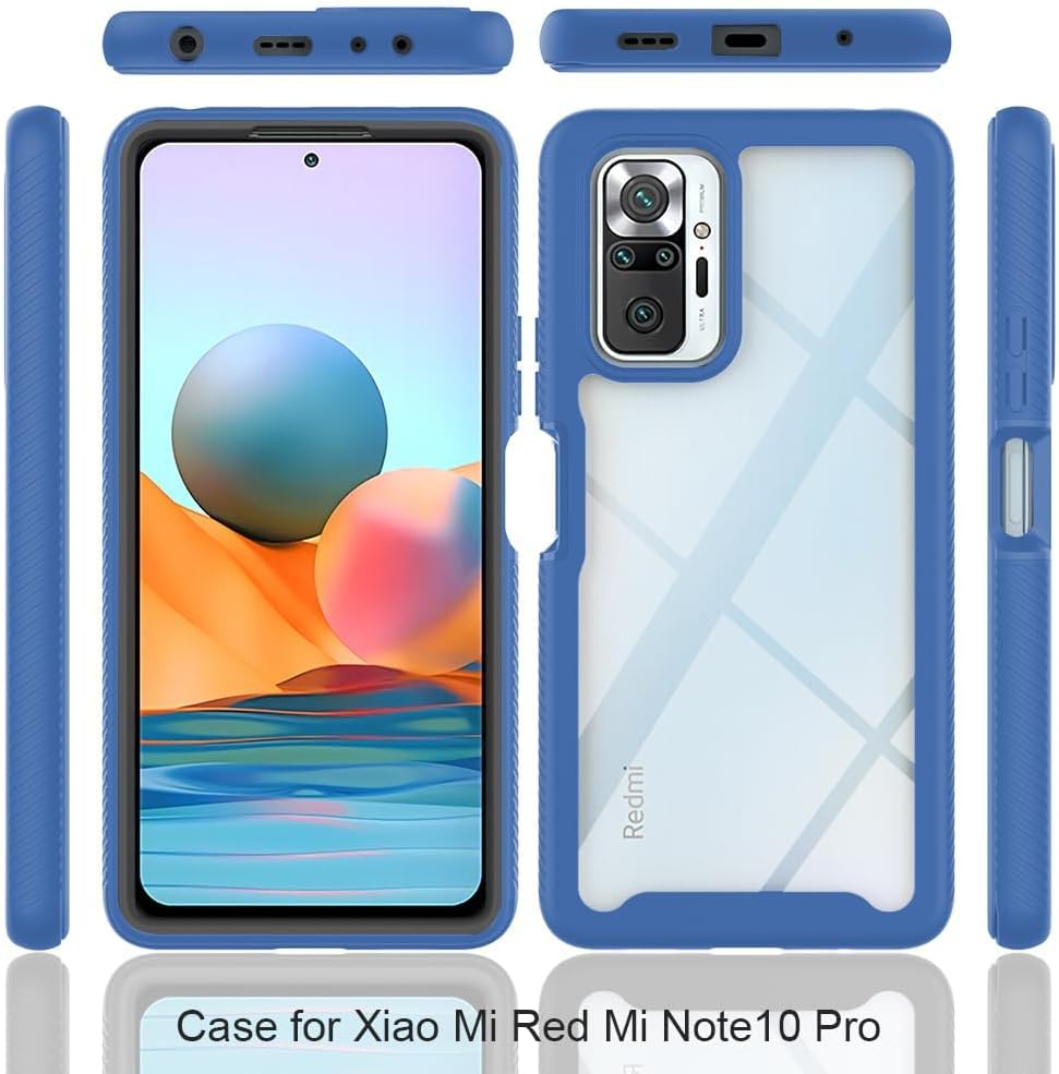 Asuwish Funda de teléfono para Xiaomi Redmi Note 10 Pro con protector de pantalla de vidrio templado y soporte delgado híbrido resistente resistente