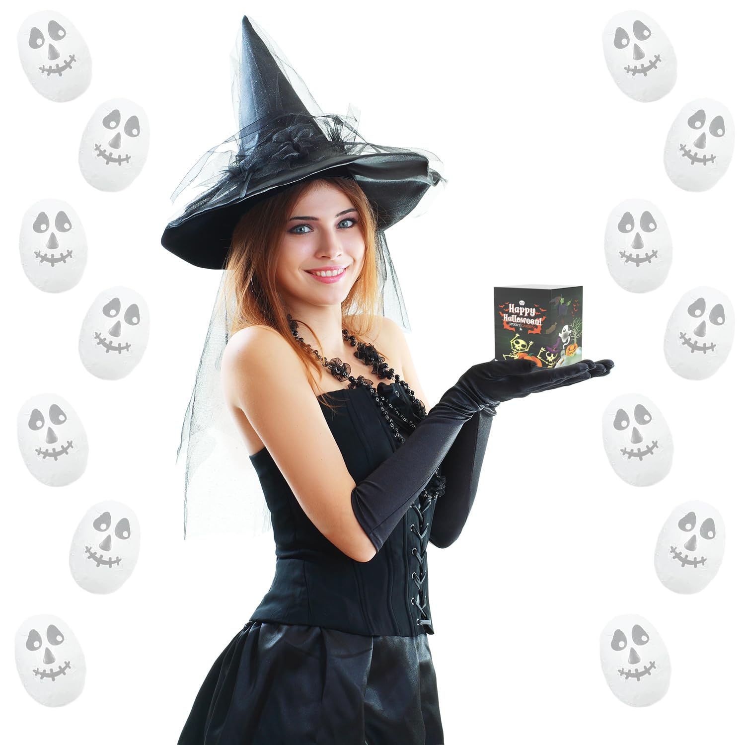 Surtidos de chocolate misterioso de Halloween, rellenos de bolsas de fiesta de truco o trato, láminas espeluznantes de diseño de Halloween, lácteos