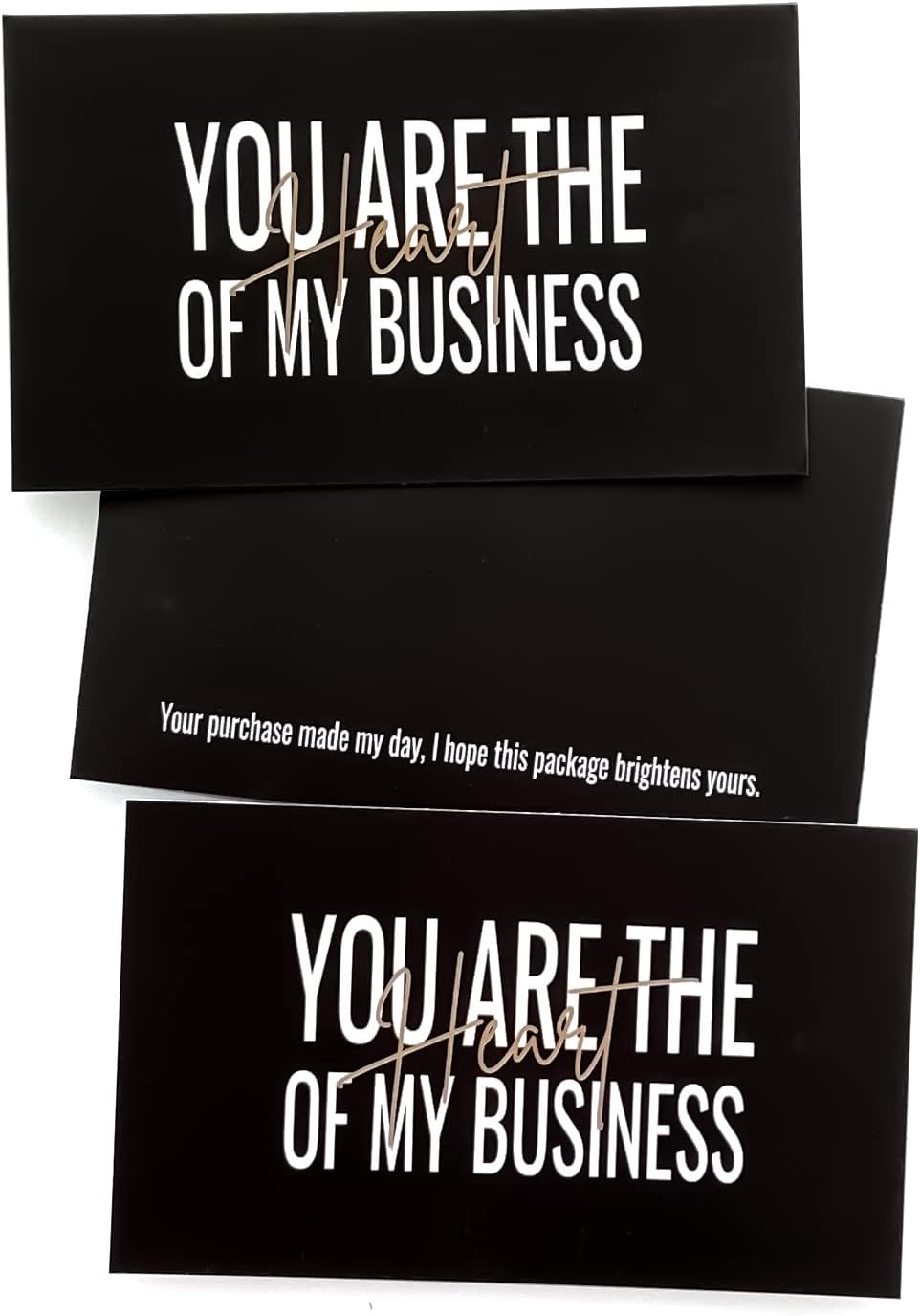 RXBC2011 Tarjetas de agradecimiento con texto en inglés “You are the Heart of my Business”, para negocios en línea, paquete de 100 (100 tarjetas,