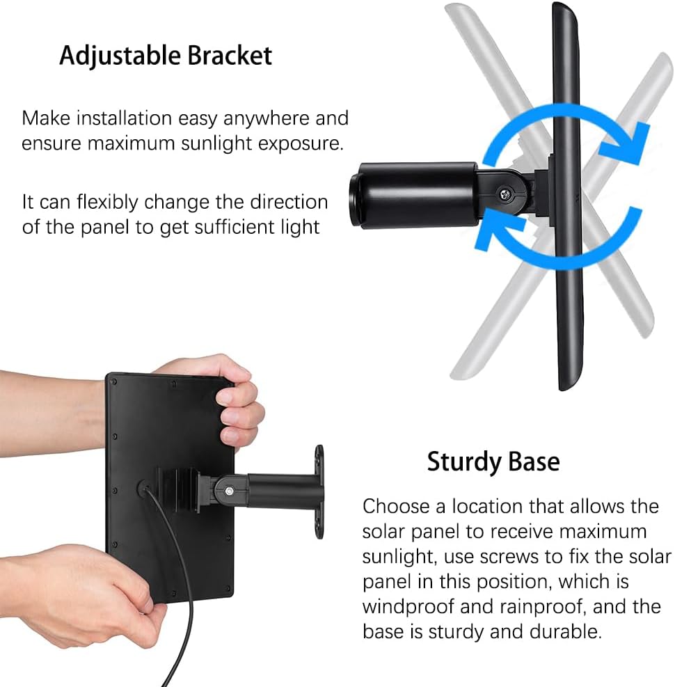 Panel solar para batería de cámara de foco de anillo, cargador solar compatible con cámara de anillo, batería de cámara de anillo para exteriores