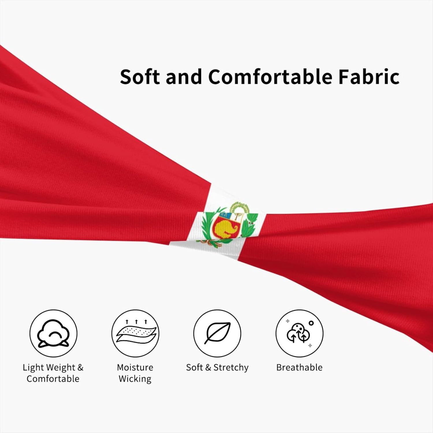 Diademas deportivas con la bandera de Perú para hombres y mujeres, absorbe la humedad, diademas deportivas para correr, fitness, yoga, ciclismo,