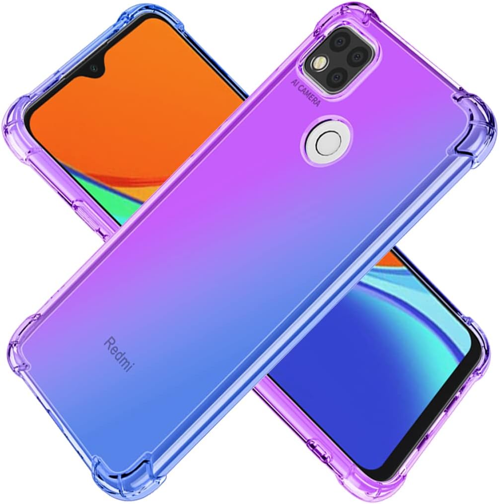 Funda para Redmi 9CPoco C3Redmi 10ARedmi 9 Activ Case, Crystal Clear Case Gradient Slim Anti Scratch TPU A prueba de golpes Funda protectora para
