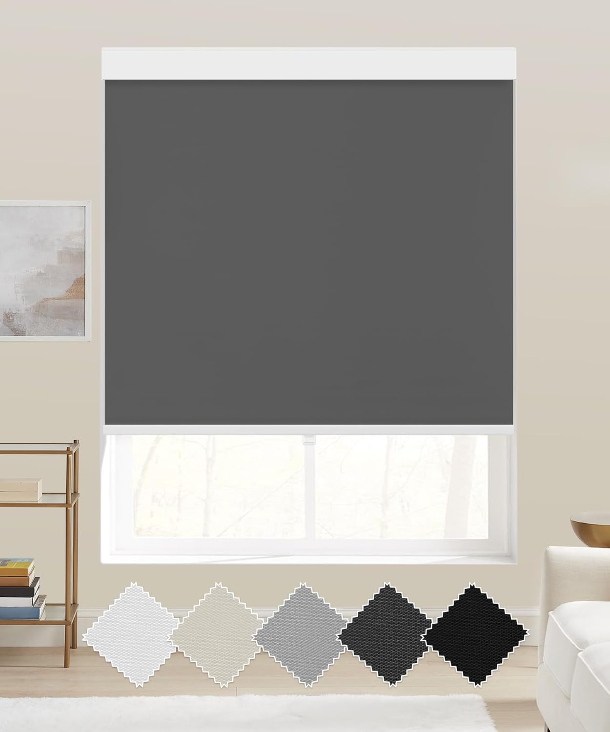 BlinDecor Persianas enrollables opacas para ventanas, 35 x 72 pulgadas, para dormitorio interior, persianas enrollables sin cordón con protección UV