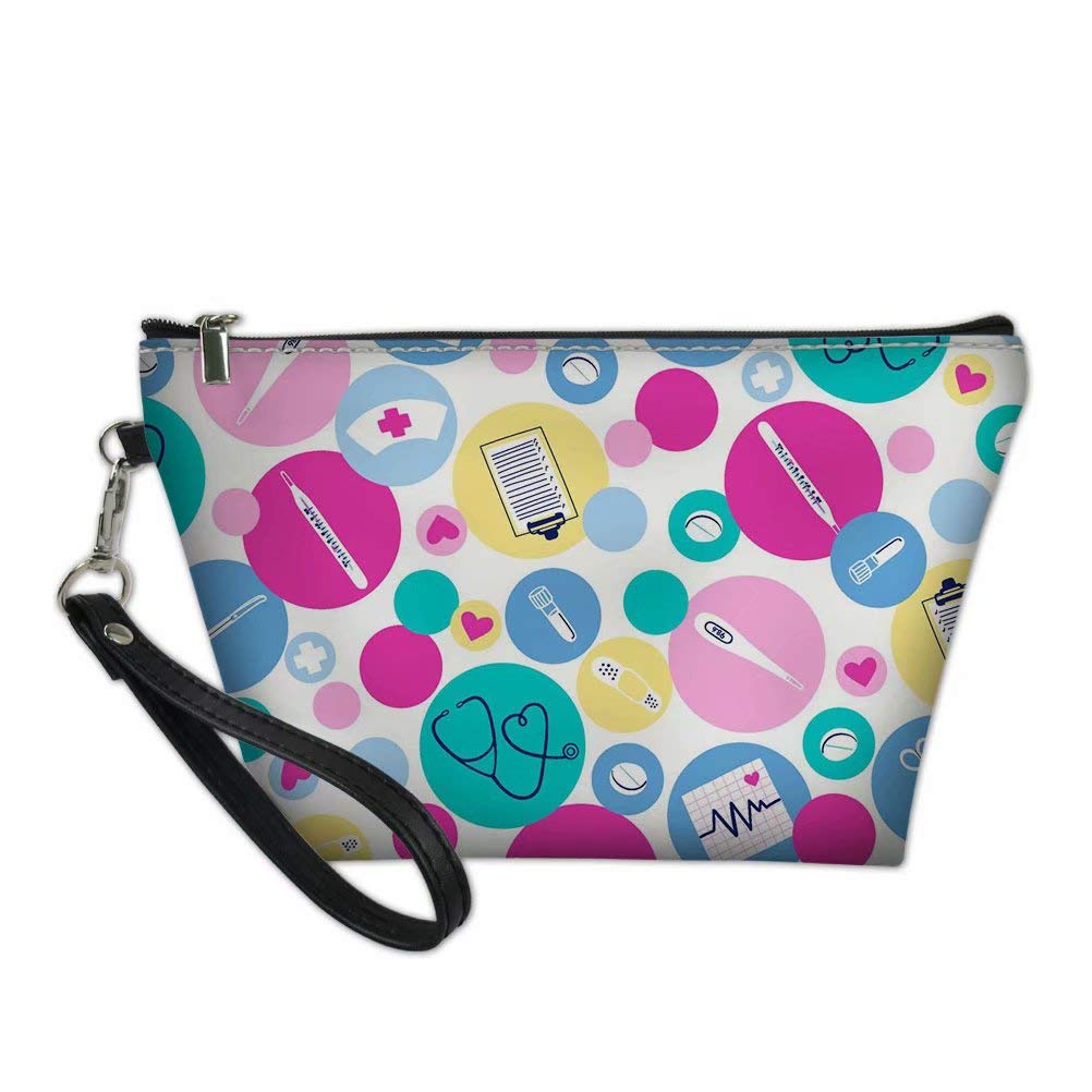 FOR U DESIGNS Bolsas de cosméticos para mujer, bolsa de lápiz grande, enfermera médica, soporte para bolígrafo escolar, bolsa de maquillaje para