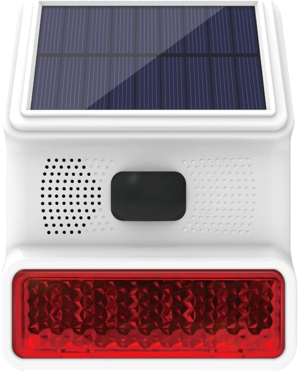 Sirena de alarma, sirena inalámbrica para exteriores de 433 MHz, sirena solar al aire libre con función de luz intermitente LED, soporte de alarma