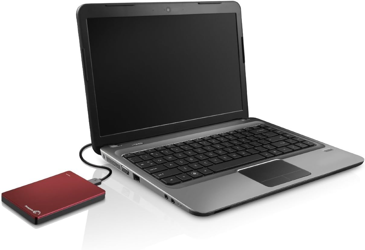 Seagate Backup Plus Slim Portátil (1TB) USB 3.0 2.5″ Disco Duro Externo – Rojo