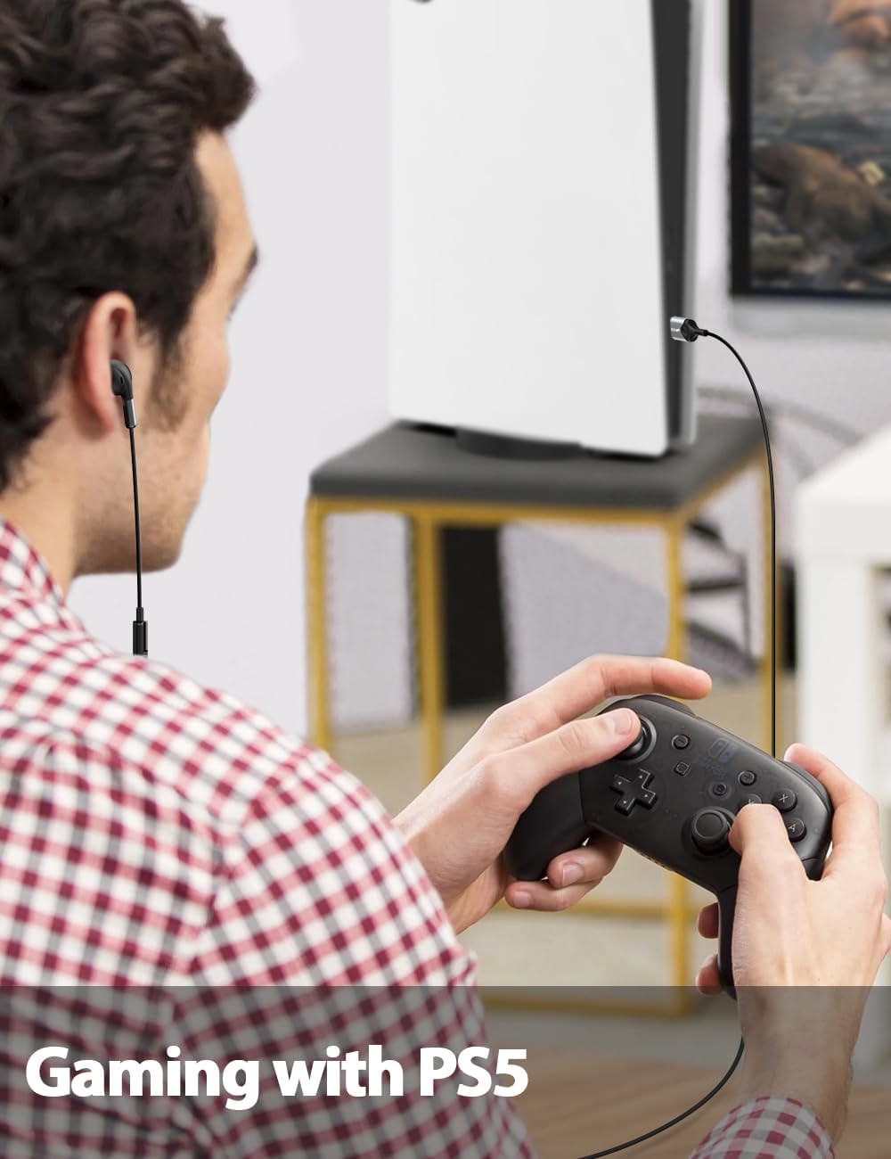 DUKABEL Auriculares USB para PC, auriculares USB para juegos con micrófono para PCPS4PS5, auriculares negros con cancelación de ruido con control