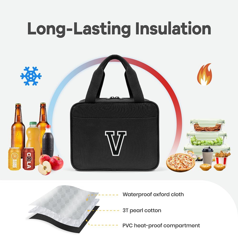 Lonchera para hombres, bolsa de almuerzo personalizada para el trabajo de mujeres, bolsa térmica de almuerzo reutilizable con aislamiento para