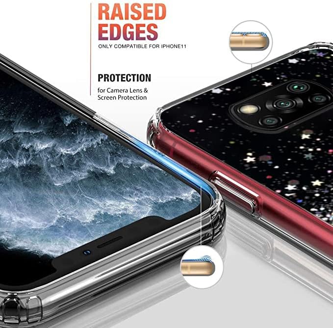 Funda compatible con Xiaomi Poco X3 Pro con purpurina verde transparente, funda para teléfono Xiaomi Poco X3 Pro, funda de silicona transparente de