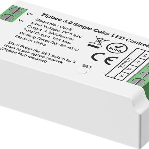C01Z Zigbee 3.0 Controlador LED WiFi para tira LED de 2 pines de un solo color, cuerdabombillas, compatible con Philip H-UE Home-Kit Tuya.etc Zigbee C01Z Zigbee 3.0 Controlador LED WiFi para tira LED de 2 pines de un solo color, cuerdabombillas, compatible con Philip H-UE Home-Kit Tuya.etc Zigbee