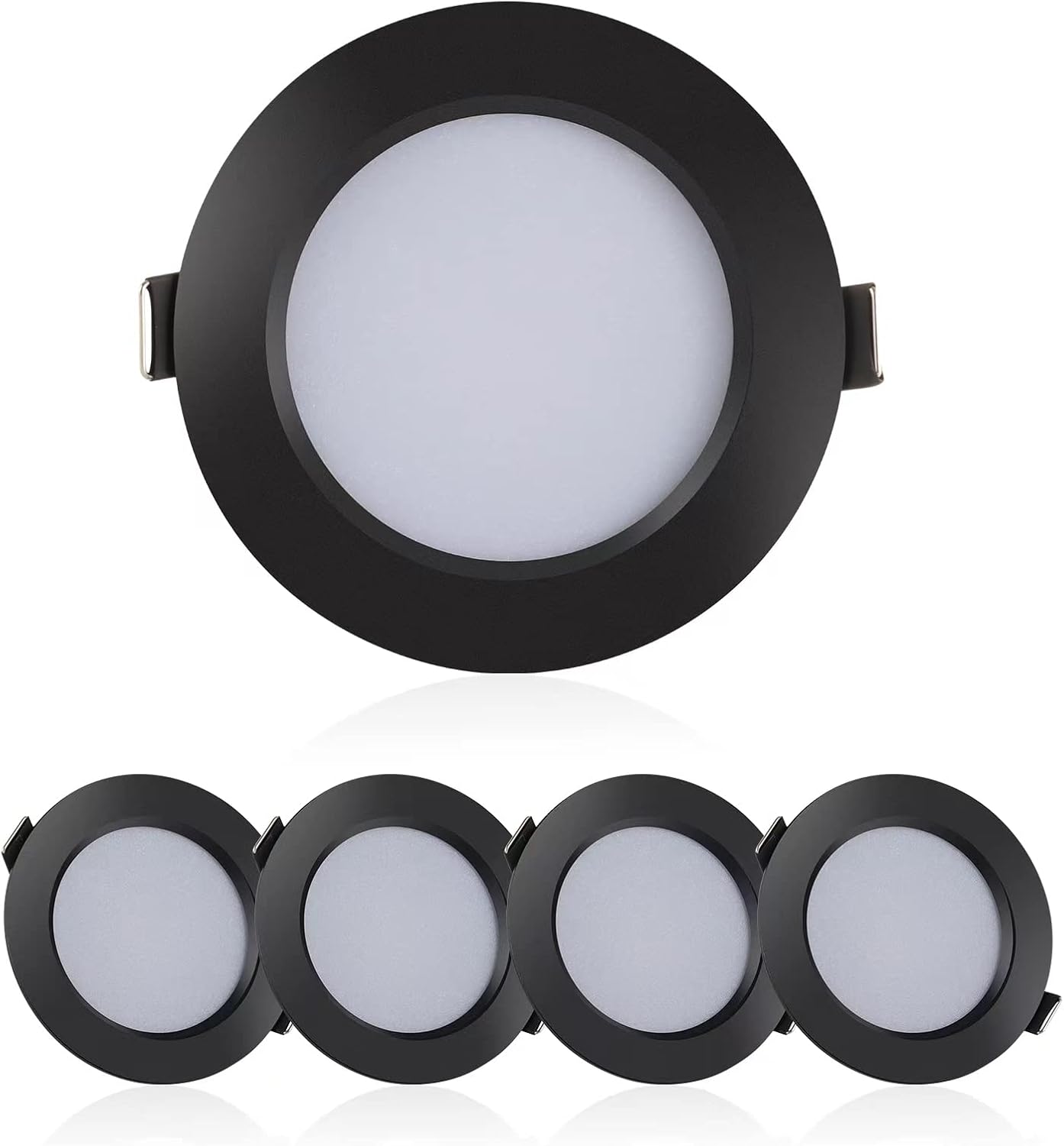 RV Boat Recessed Ceiling Light,4 Pack,12-24Volt LED Puck Light,RV LED Down Light,Slim LED Panel Light,DC 12V-24V Ceiling Light,Solar Down Light,All