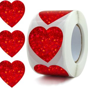 500 calcomanías de corazón con purpurina para niños, calcomanías de corazón rojo de San Valentín de 1.5 pulgadas, calcomanías de amor para álbumes 500 calcomanías de corazón con purpurina para niños, calcomanías de corazón rojo de San Valentín de 1.5 pulgadas, calcomanías de amor para álbumes