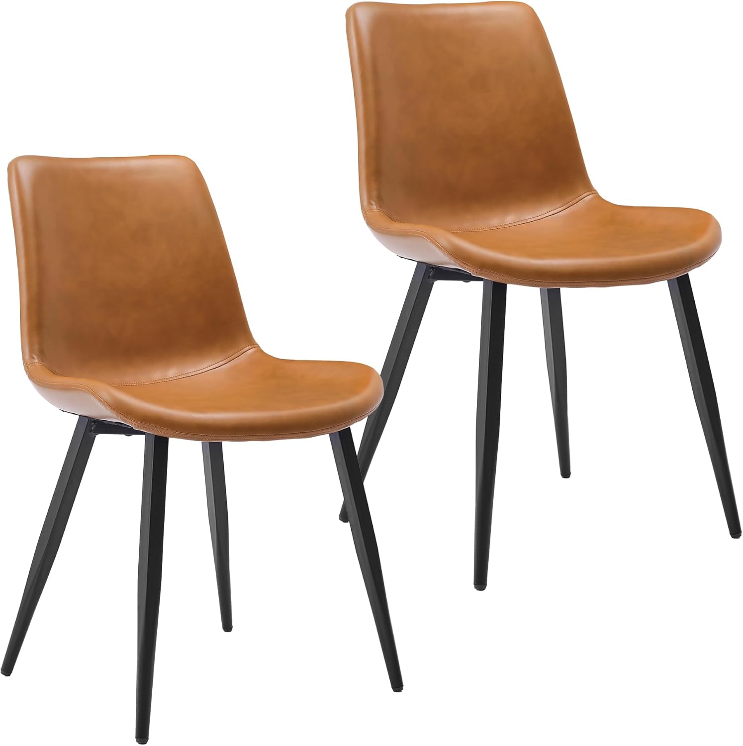 Cozyman Sillas de comedor, juego de 2 sillas de comedor de piel sintética, sillas de cocina y comedor de 18 pulgadas, silla auxiliar moderna con