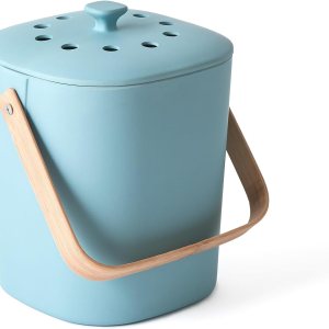Bamboozle – Contenedor de compostaje, compostador de encimera interior que incluye 2 filtros de carbón, fibra de bambú sostenible (Heron) Bamboozle – Contenedor de compostaje, compostador de encimera interior que incluye 2 filtros de carbón, fibra de bambú sostenible (Heron)