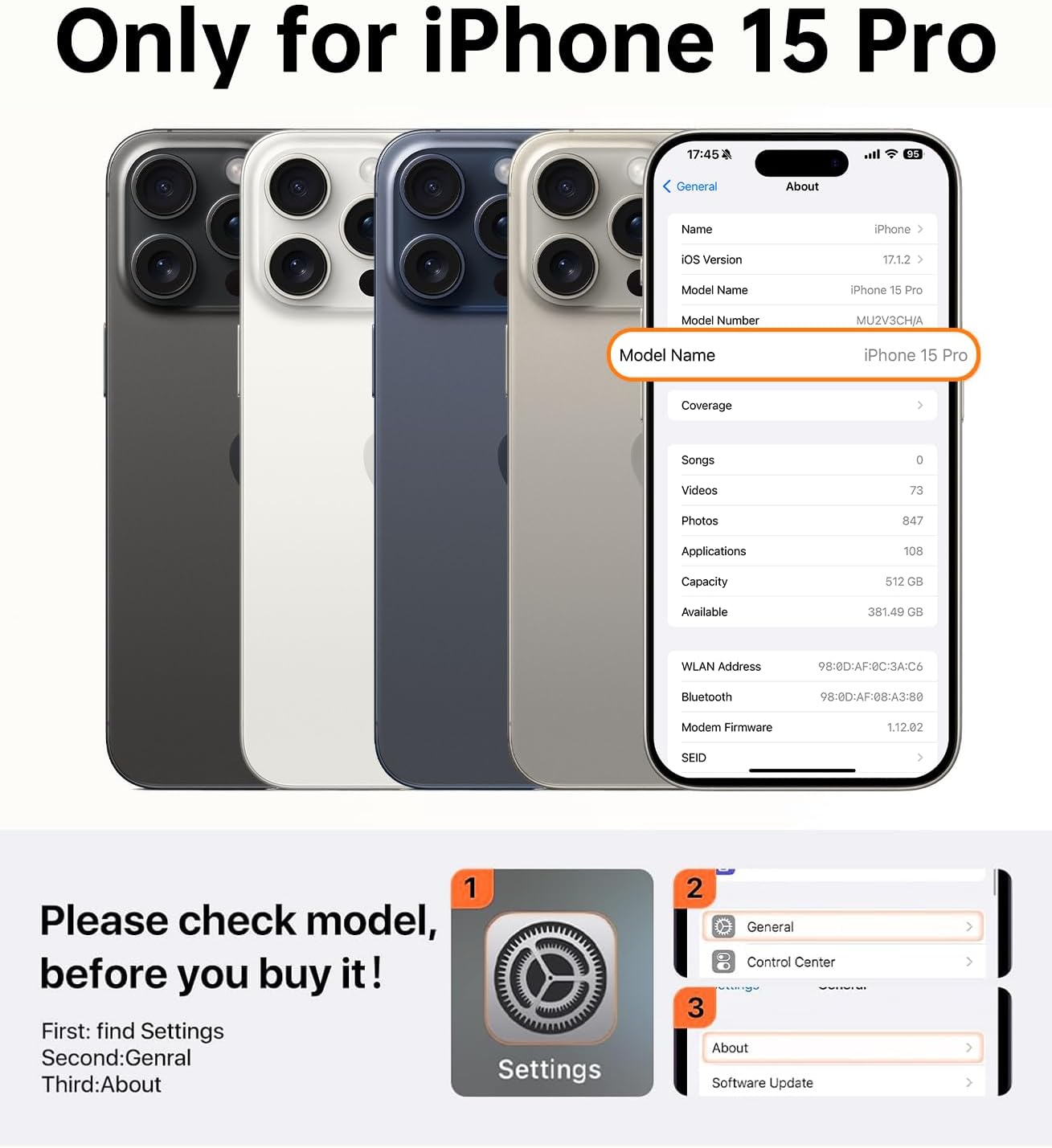 Meifigno Magic Mag Series – Funda diseñada para iPhone 15 Pro, protección de grado militar y compatible con MagSafe, parte trasera mate translúcida