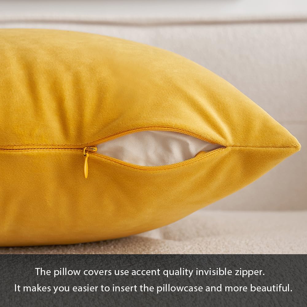 MIULEE – Paquete de 2 fundas de almohada, de terciopelo, funda de almohada decorativa cuadrada, funda de almohada suave y de color liso para sofá o
