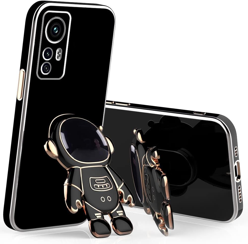 Compatible con Redmi Note 12s Funda con chapado creativo astronauta de dibujos animados rosa, funda para teléfono Xiaomi Redmi Note 12s Funda de