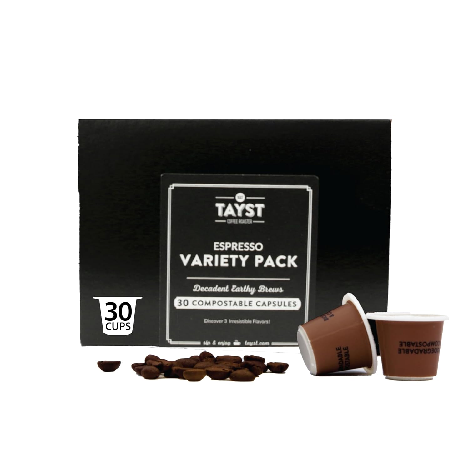 Tayst Cápsulas de café expreso, surtido de cápsulas de café, compatibles con máquina Nespresso original, sostenible de una sola porción, paquete de