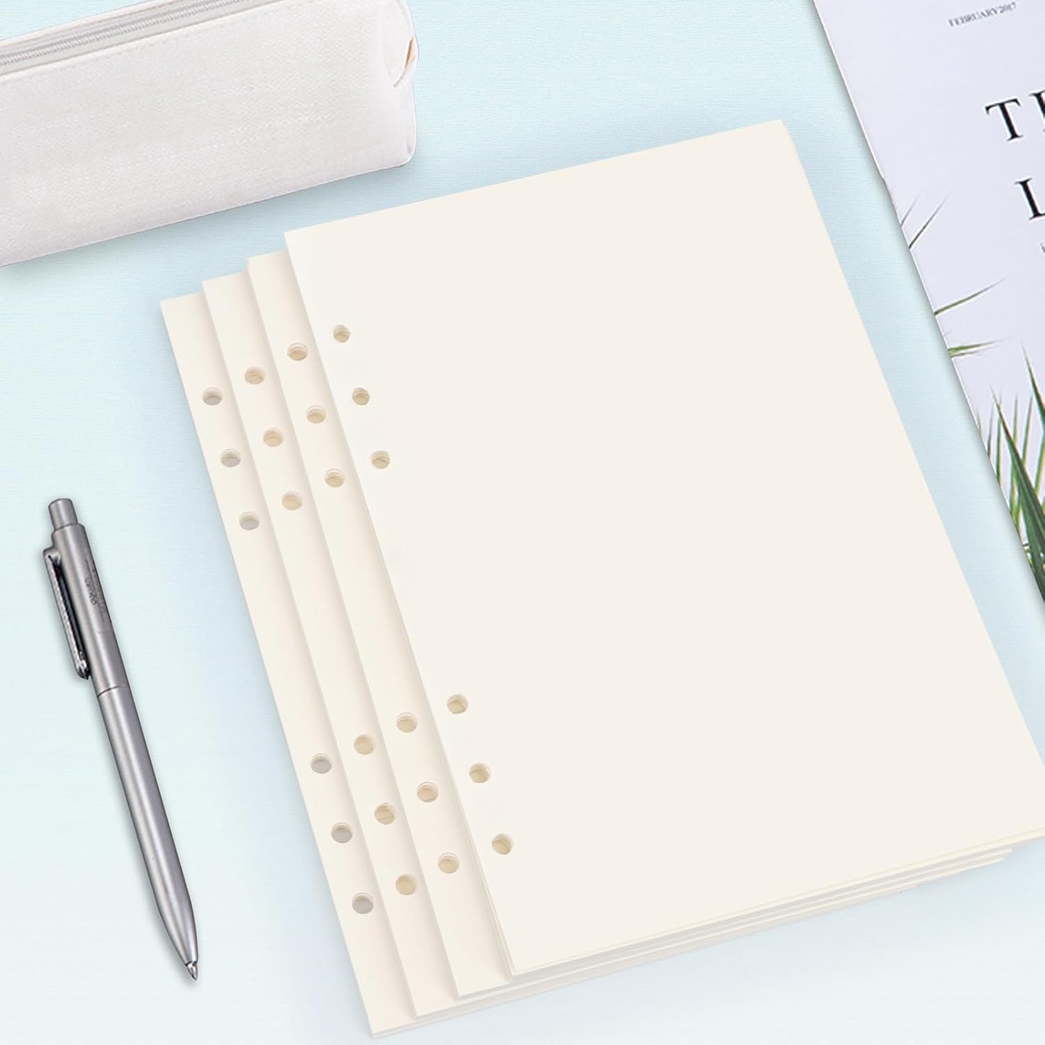 Toplive – Papel de repuesto A5, 4 unidades Toplive de 100 GSM de papel grueso recargable con 6 agujeros, hojas sueltas, 180 hojas (360 páginas) para