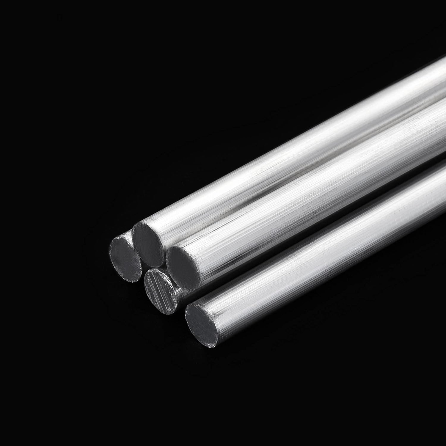 uxcell Barra de torno de varilla redonda sólida de aluminio 0.236 in x 19.685 in para herramienta de manualidades de bricolaje 5 piezas