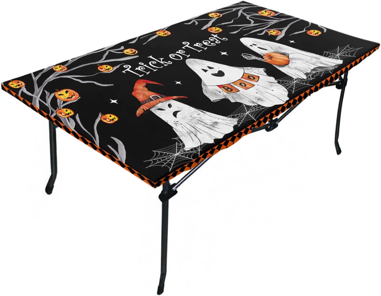 Mantel ajustable de fantasma de Halloween para mesas de 3 pies, mantel para mesa plegable, mantel de 24 x 36 pulgadas, mantel impermeable para