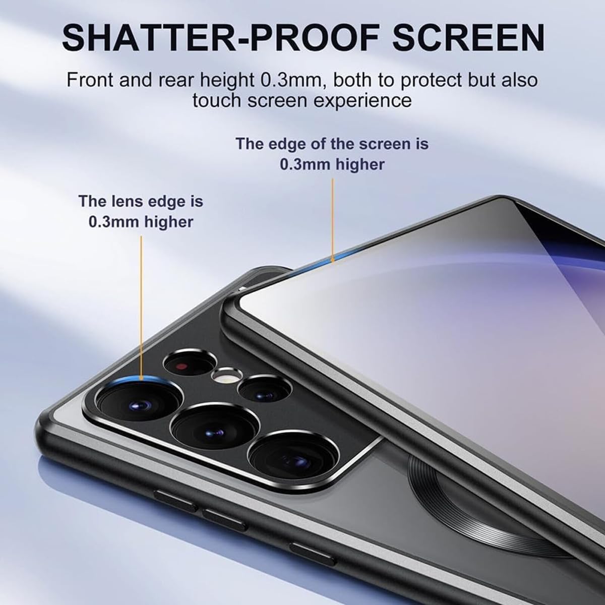 Funda para teléfono Samsung S21S22S23 con soporte plegable de succión ultra magnética, carcasa magnética de metal para ventana grande, carcasa