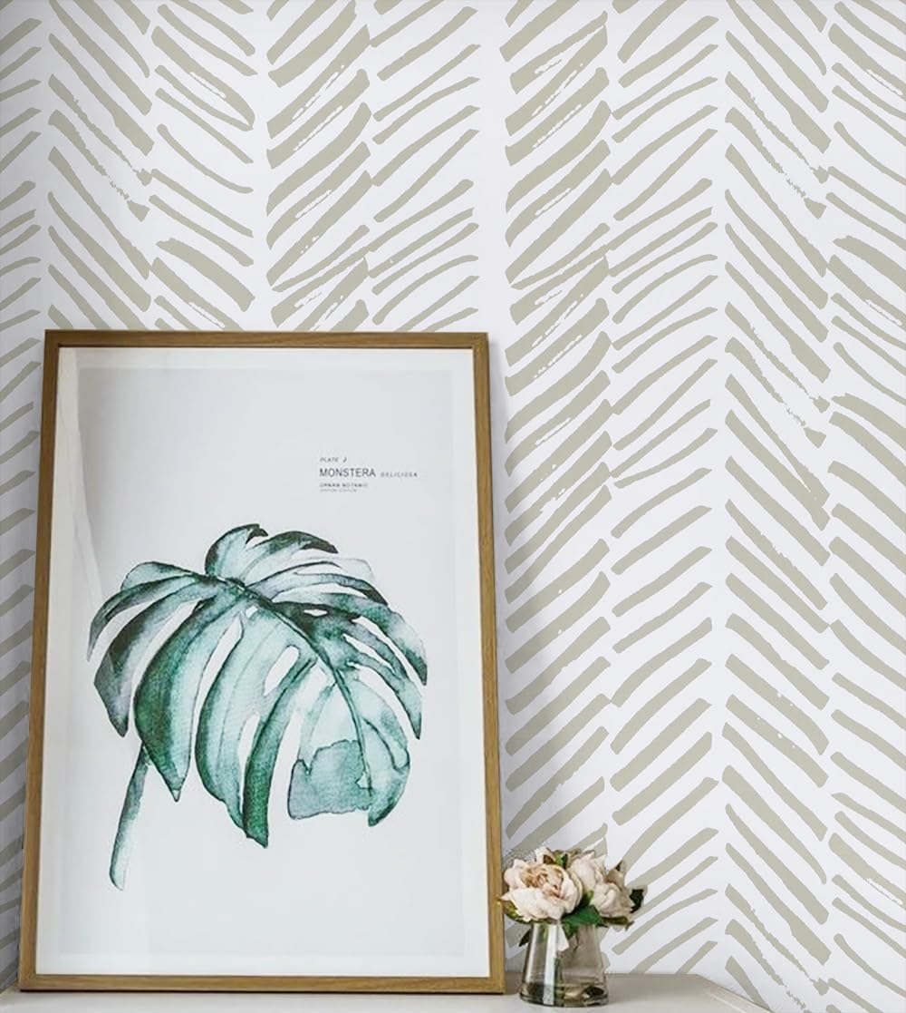 Guvana – Papel tapiz de rayas marrón y blanco de 394 x 17.7 pulgadas, papel tapiz autoadhesivo para hacer el trabajo tu mismo, papel adhesivo