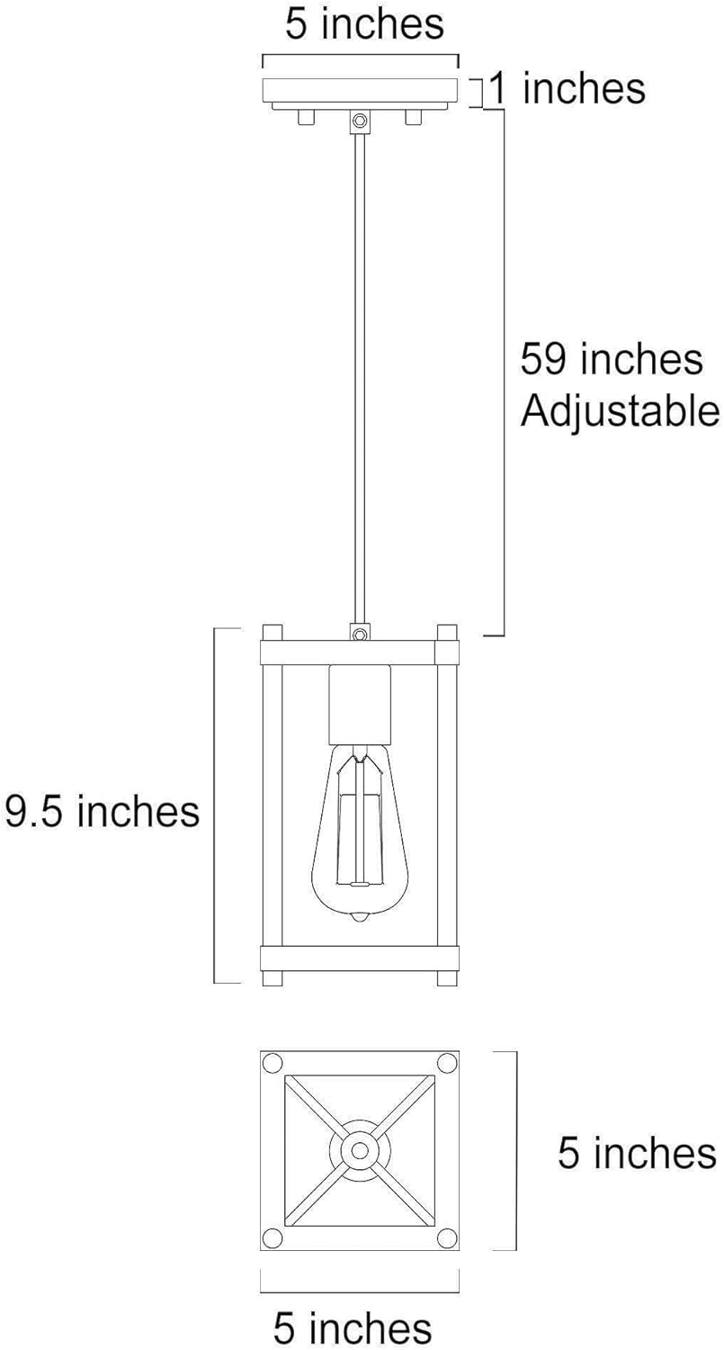 GEPOW Iluminación colgante de isla rústica para zonas de comedor, dormitorio, cocina, sala de estar
