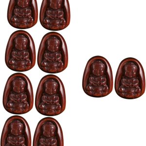 Abaodam 10 piezas de palisandro bebé Buda DIY llave colgante monje llavero llavero accesorios de la suerte figuras Buddha colgante encanto Buda Abaodam 10 piezas de palisandro bebé Buda DIY llave colgante monje llavero llavero accesorios de la suerte figuras Buddha colgante encanto Buda
