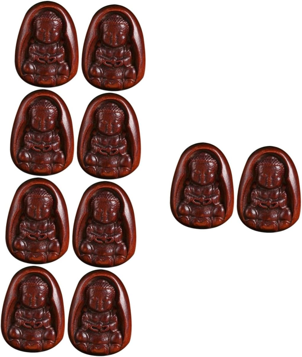 Abaodam 10 piezas de palisandro bebé Buda DIY llave colgante monje llavero llavero accesorios de la suerte figuras Buddha colgante encanto Buda