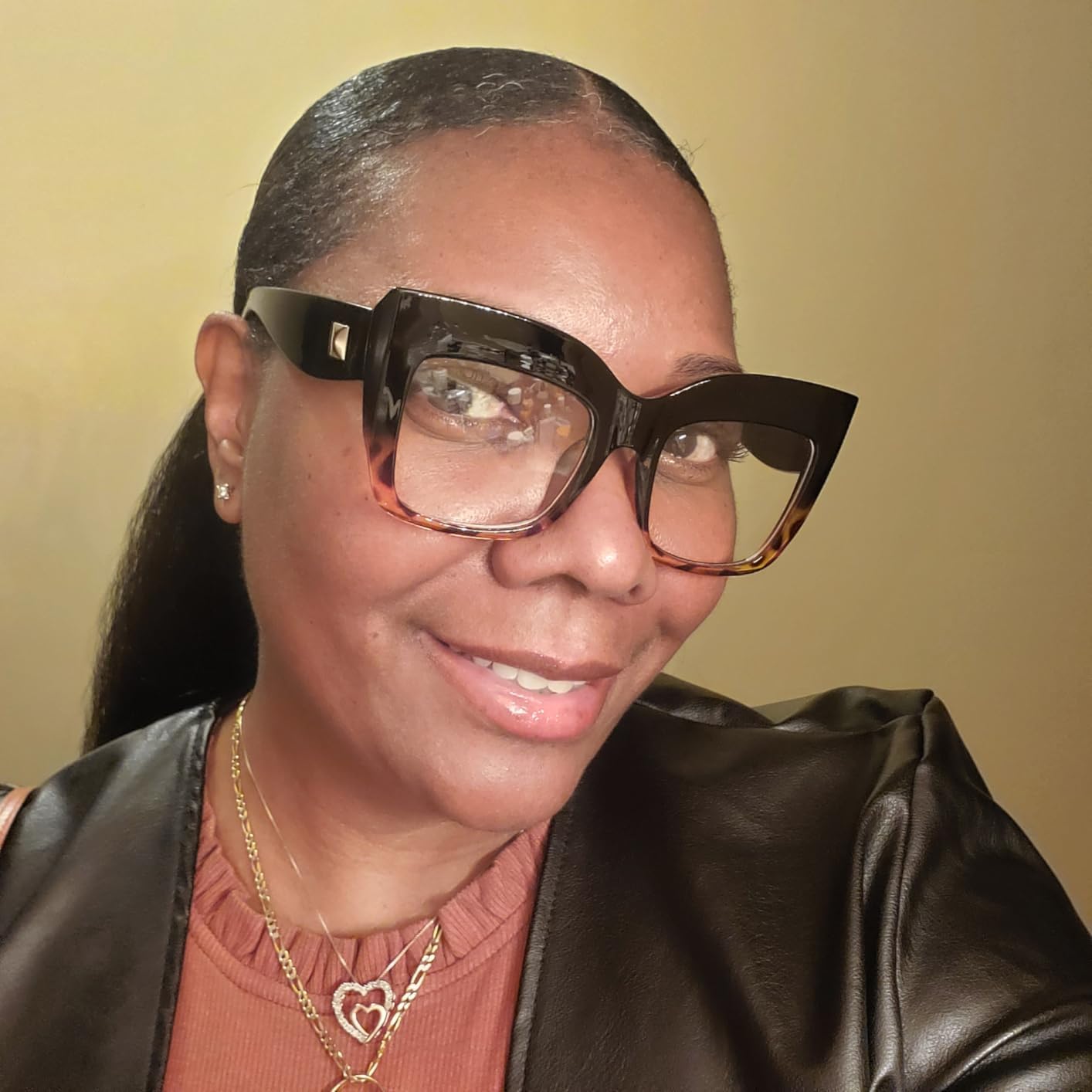 FEISEDY Gafas de lectura cuadradas de gran tamaño con filtro de luz azul para mujer B2627