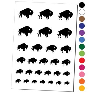 American Bison Buffalo Silhouette – Juego de arte corporal falso, resistente al agua, diseño temporal, color rojo (una hoja) American Bison Buffalo Silhouette – Juego de arte corporal falso, resistente al agua, diseño temporal, color rojo (una hoja)
