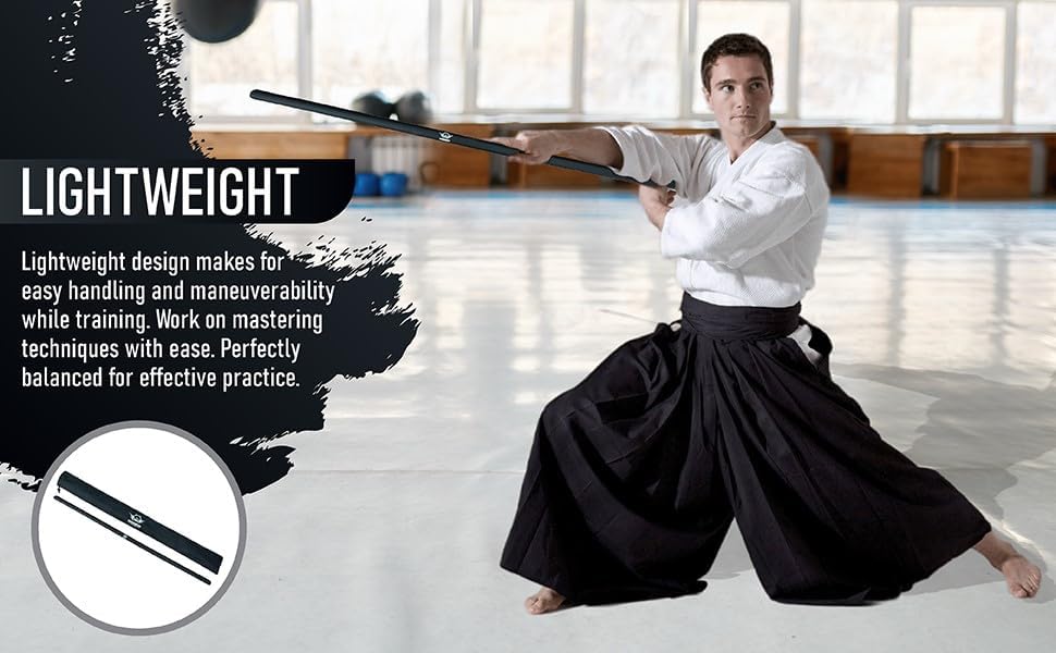 Martial Arts Armory Bo Staff acolchado de espuma para práctica segura y entrenamiento con bolsa de transporte
