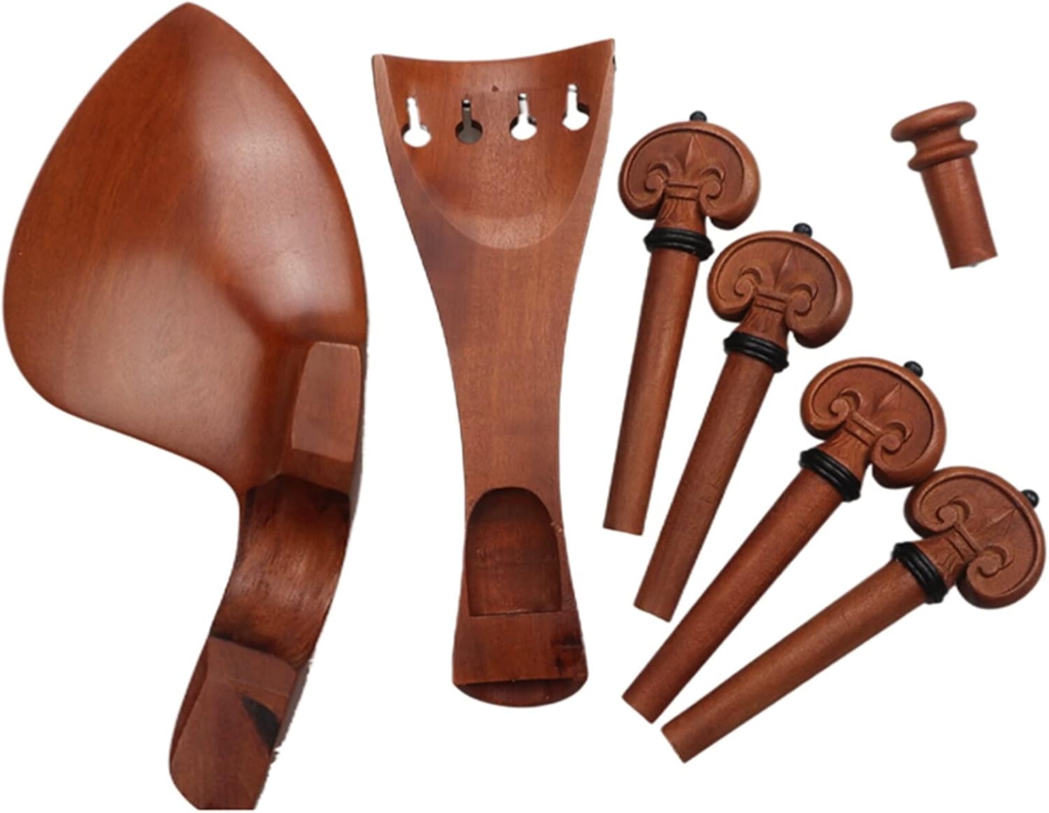 Profesional Violín Piezas Accesorios 44 Jujube Madera Violín Pegs Tailpiece Chinrest Endpin Fiddle Fittings