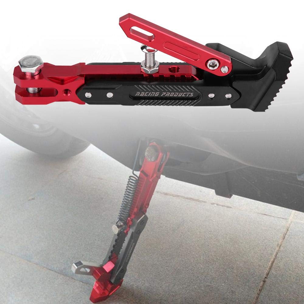 KIMISS Soporte lateral ajustable universal de aleación de aluminio para YAMAHA NMAX 155 2015-2016 N-MAX 125 (rojo y negro)