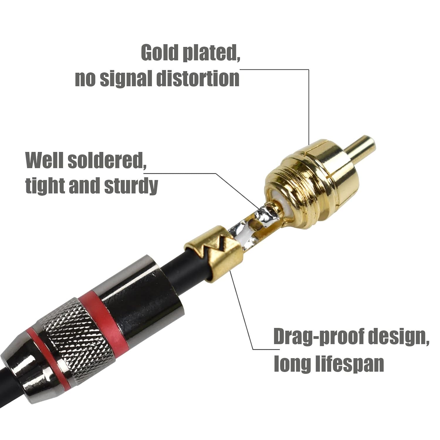 Adaptador de cable doble RCA macho a doble XLR macho, cable de enchufe de teléfono LR RCA a XLR desequilibrado de 3.3 pies, cable de salida de